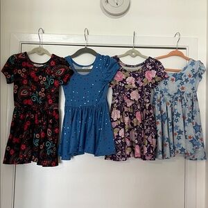 Dot Dot Smile & Charlie’s Project Twirl Dresses Bundle- Blue, Purple, Red, black